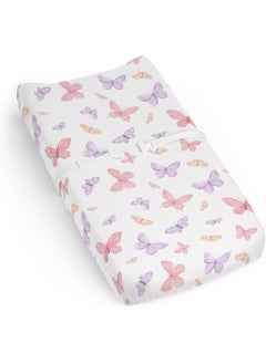 Sweet Jojo Designs Sweet Jojo Designs Pink and Purple Shabby Chic Butterfly Girl Baby Changing Pad Cover Sheet  - Image 1