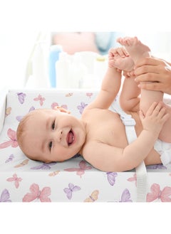 Sweet Jojo Designs Sweet Jojo Designs Pink and Purple Shabby Chic Butterfly Girl Baby Changing Pad Cover Sheet  - Image 3