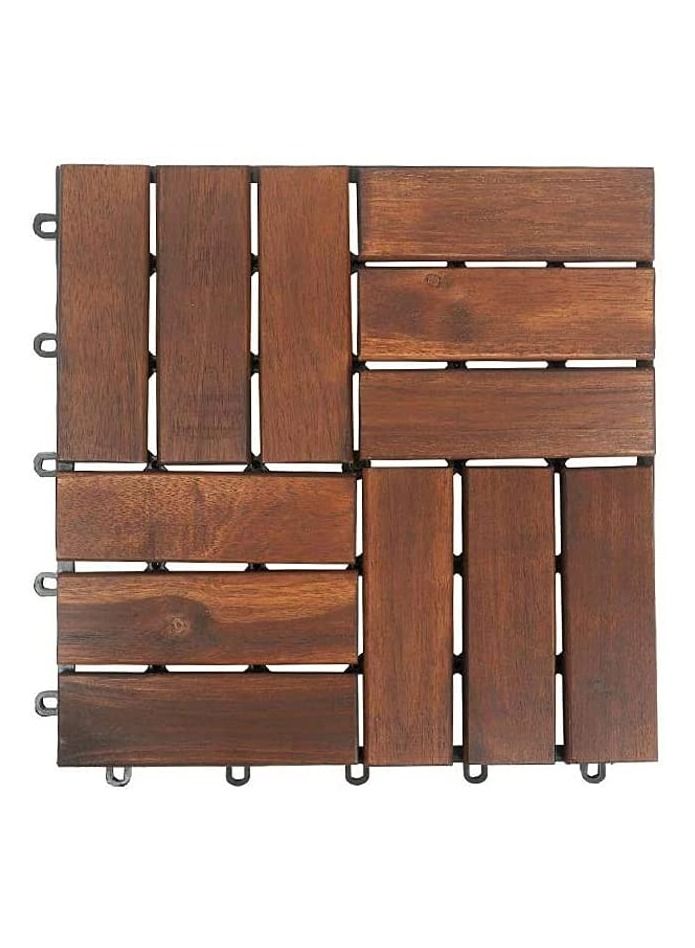 لينجوي بلاط الأرضيات الخشبي المعلق بني 31x3x31 سم  - Image 1