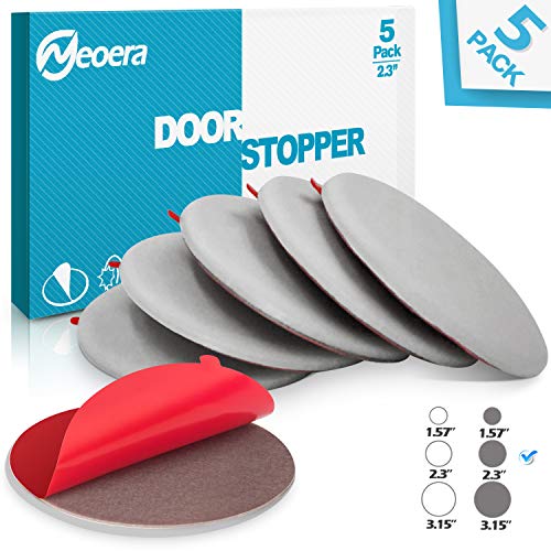 Neoera Door Stopper Wall Protector (5Pack) 2.3" Rubber Door Handle Bumper, Wall Protectors with Premium Self Adhesive Sticker for Protecting Walls (Gray) - Image 1