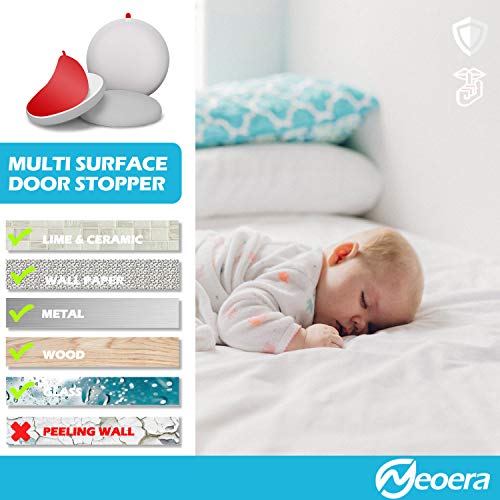 Neoera Door Stopper Wall Protector (5Pack) 2.3" Rubber Door Handle Bumper, Wall Protectors with Premium Self Adhesive Sticker for Protecting Walls (Gray) - Image 4