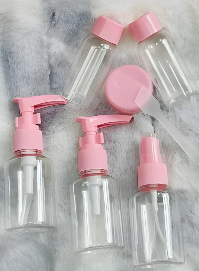 مجموعة زجاجات السفر لمستحضرات التجميل – قابلة للضغط وإعادة التعبئة – مقاومة للتسرب مع ملصقات مخصصة – 6 قطع - قد يختلف الون - Image 4