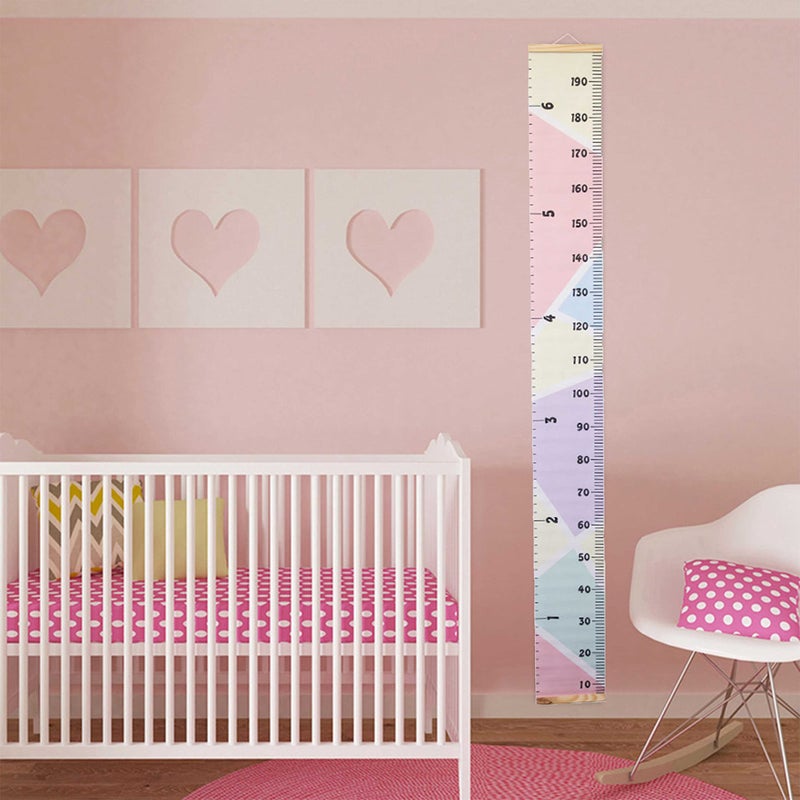 LoveNite Baby Growth Chart  Height Wall Chart for Kids  79 x 7.9in Wooden Frame Canvas Measurement Hanging Ruler for Childs Room Decoration (Pink) - Image 3