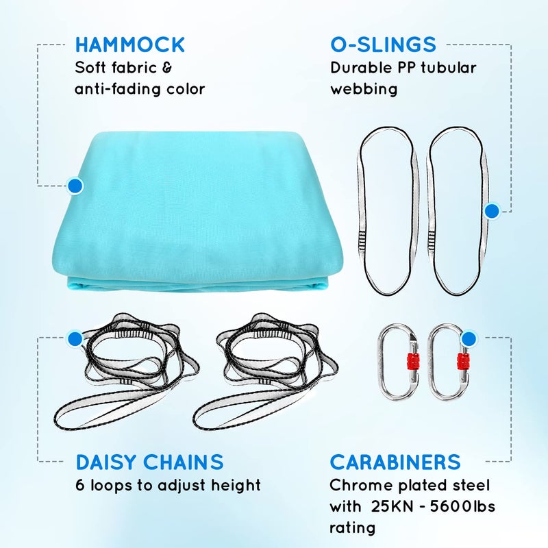 Yes4All Soft Tricot Fabric 5.5 Yards Aerial Yoga Hammock/Aerial Silks for Home Yoga, Increasing Strength, Flexibility and Balance, Suits All Levels (Complete kit included), C. Sea Glass Blue - Image 4