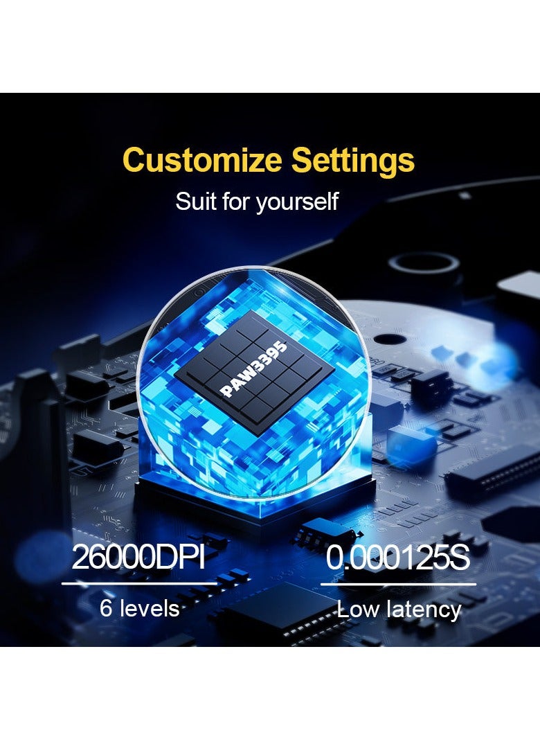 Inphic IN6 Wired and Wireless Gaming Mouse White - Image 3