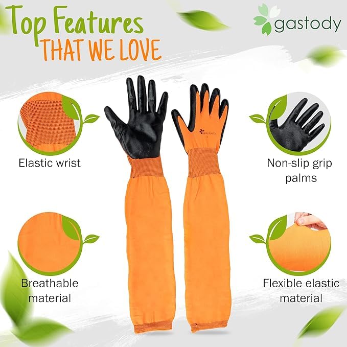 Gastody™ Long Gardening Gloves Women and Men L - Long Sleeve Garden Gloves Multipurpose Heavy Duty Outdoor and Indoor - Long Cuff Garden Gloves - Thorn Resistant Protective Work Rose Pruning Gloves - Image 3