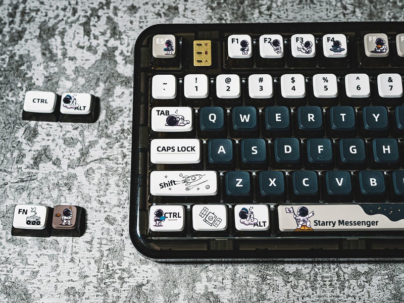 daixiahu PBT Pudding Keycaps, Astronaut Theme, 117Keys Sublimation Keycap Set, ASA Profile Custom for Cherry Gateron MX Switch Mechanical Keyboard - Image 2