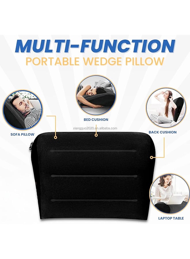 JOUDIYA Leg Positioner Inflatable Wedge Pillow with Air Pump – Elevated Support for Sleeping, Leg Elevation, Pain Relief, and Recovery – Portable and Adjustable for Bed, Sofa, Travel, and Camping - Image 3