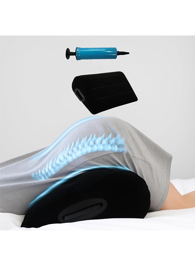 JOUDIYA Leg Positioner Inflatable Wedge Pillow with Air Pump – Elevated Support for Sleeping, Leg Elevation, Pain Relief, and Recovery – Portable and Adjustable for Bed, Sofa, Travel, and Camping - Image 1
