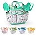 Grenebo Kids Gardening Set ToysIncludes Metal TrowelTransplanting ShovelGarden hatRakeApronGlovesWatering Canand Tool Organizer Bag Lake Green - Image 2