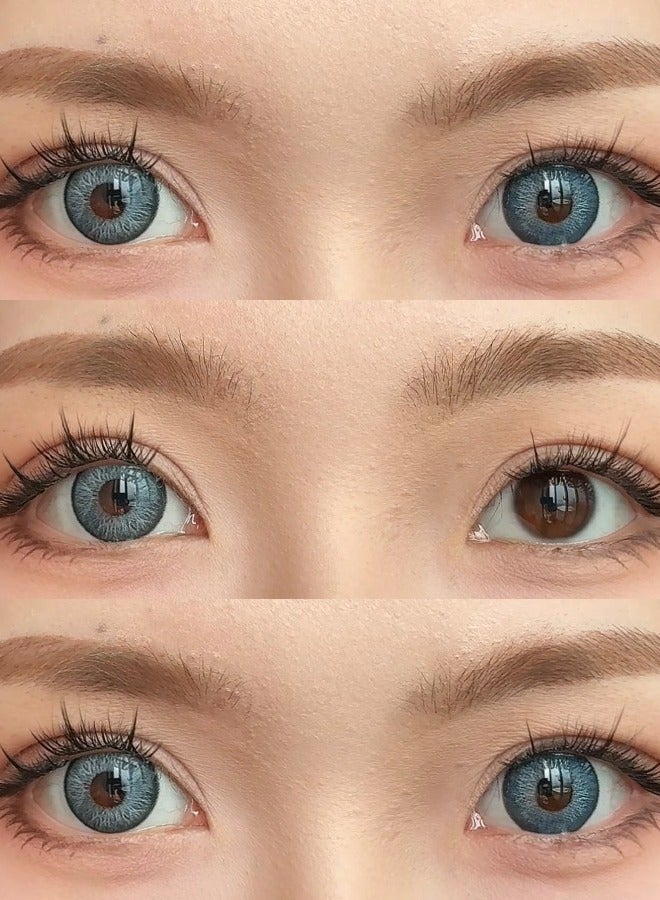 Freshlady Night Storm Blue 14.2mm Yearly Colored Contact Lenses – Unisex Cosmetic Lenses, Natural Mixed-Race Look, Soft & Comfortable, Perfect for Parties, Makeup & Fashionable Daily Wear - Image 2