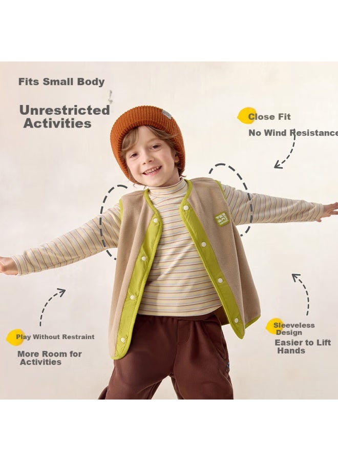 Lemonkid Children's Fleece Vest, Boys And Girls Outer Wear Waistcoat, Autumn Clothing Top, Baby Warm Vest, Silver Gray, Size 110 - Image 3