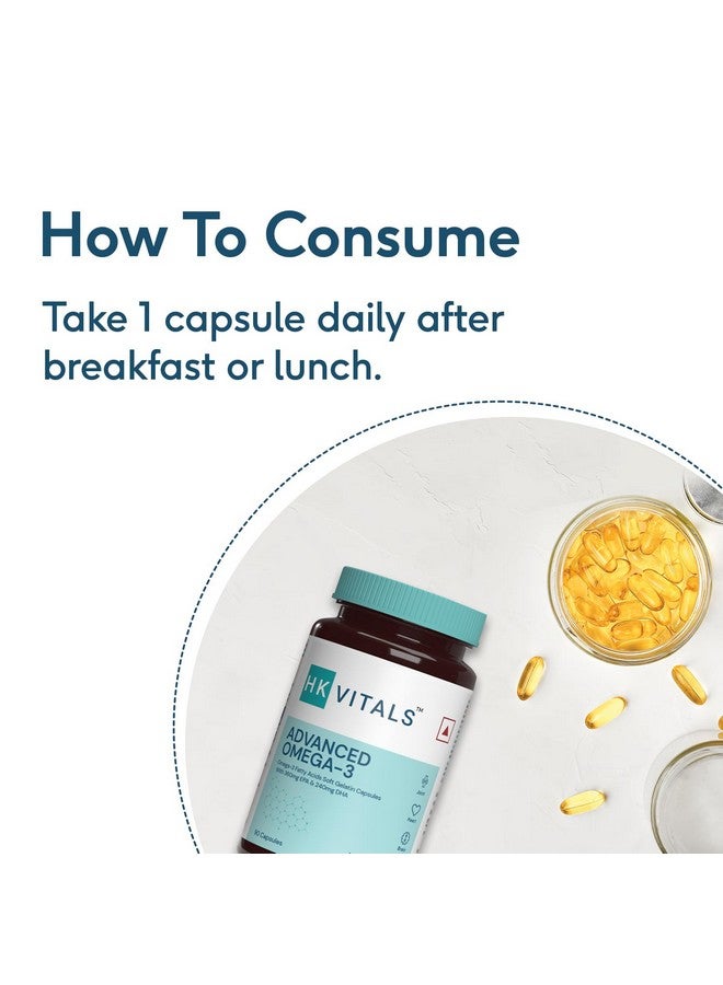 HEALTHKART هيلث كارت HK فايطالز أدفانسد أوميغا 3 (90 كبسولة) | 1000 ملغ أوميغا 3 مع 360 ملغ EPA و 240 ملغ DHA، زيت سمك مزدوج القوة | لصحة الدماغ والقلب والمفاصل - Image 5