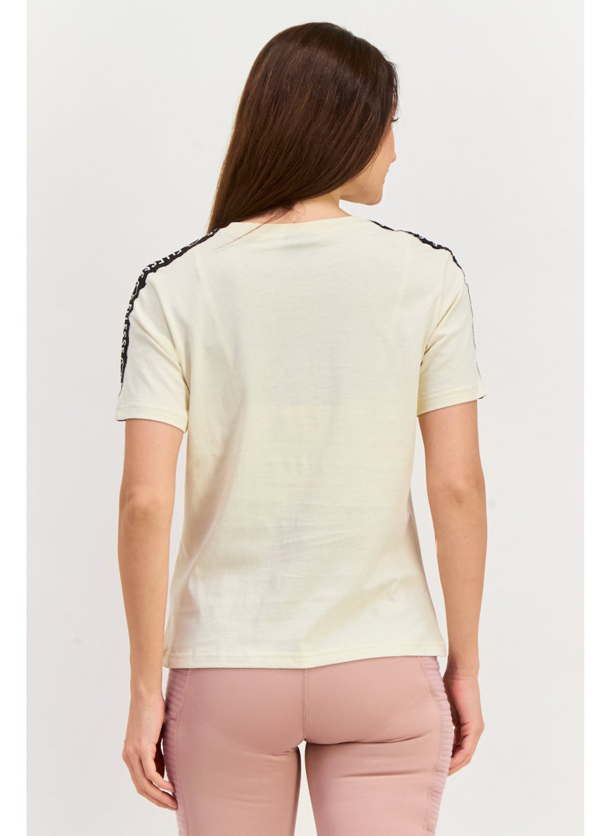 Ellesse Women Sportswear Fit Short Sleeves Running T-Shirt, Off White  - Image 3