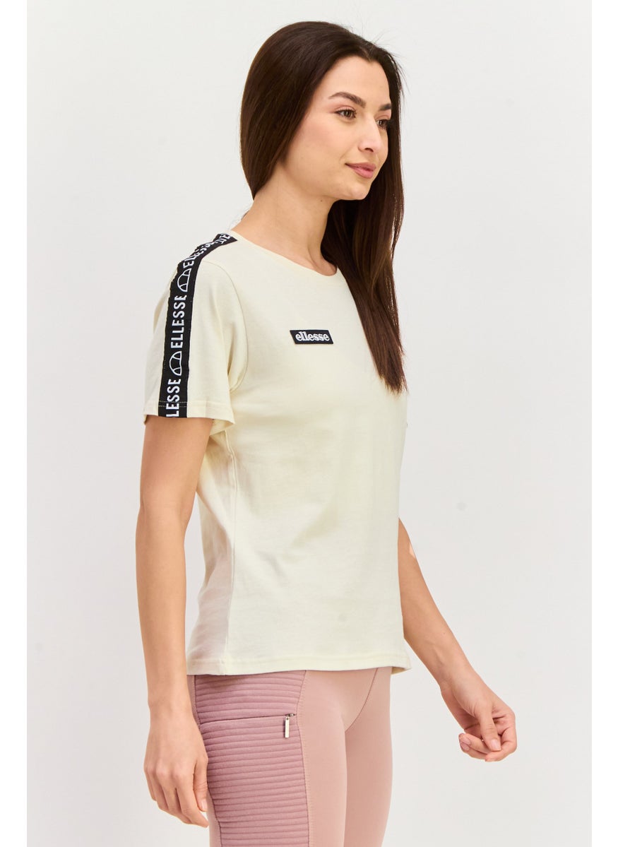 Ellesse Women Sportswear Fit Short Sleeves Running T-Shirt, Off White  - Image 2