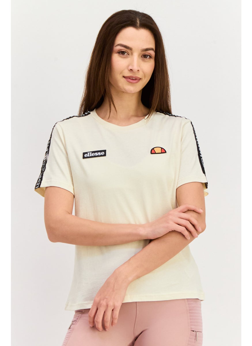 Ellesse Women Sportswear Fit Short Sleeves Running T-Shirt, Off White  - Image 1