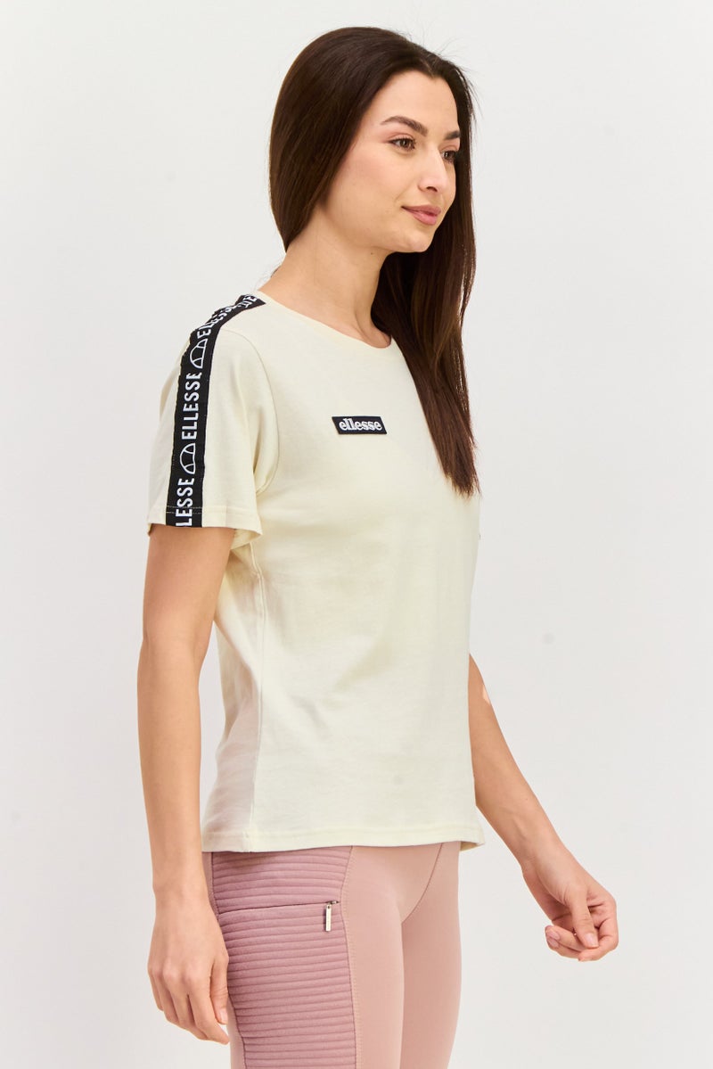 Ellesse Women Sportswear Fit Short Sleeves Running T-Shirt, Off White  - Image 2