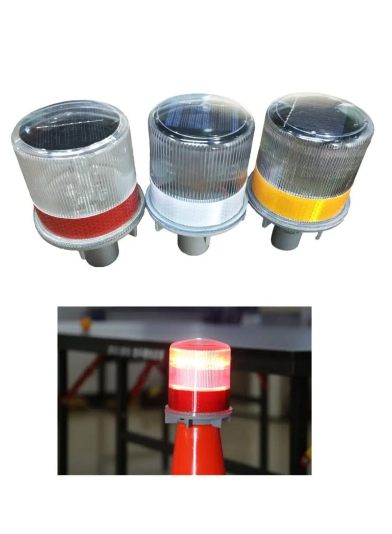 Solar Powered Warning Light, Multi-Color Waterproof Suitable for Cones, Work Sites and Emergency 1 Piece - Image 1