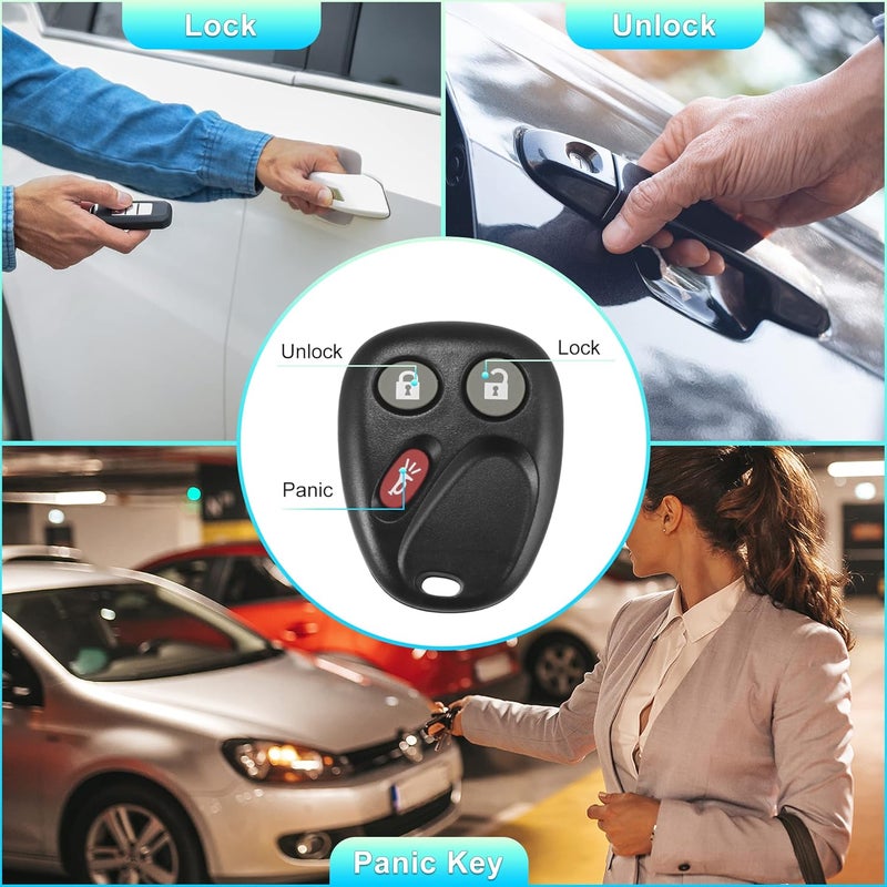 X AUTOHAUX 2pcs 315MHz LHJ011 Replacement Keyless Entry Remote Car Key Fob for Chevrolet Silverado Suburban Tahoe Avalanche Escalade for GMC Sierra 2500 HD 2003-2006 3 Buttons - Image 3