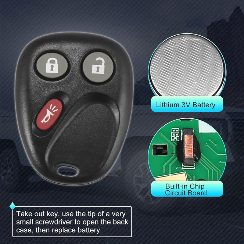 X AUTOHAUX 2pcs 315MHz LHJ011 Replacement Keyless Entry Remote Car Key Fob for Chevrolet Silverado Suburban Tahoe Avalanche Escalade for GMC Sierra 2500 HD 2003-2006 3 Buttons - Image 4