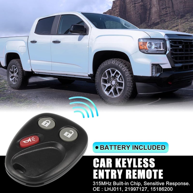 X AUTOHAUX 2pcs 315MHz LHJ011 Replacement Keyless Entry Remote Car Key Fob for Chevrolet Silverado Suburban Tahoe Avalanche Escalade for GMC Sierra 2500 HD 2003-2006 3 Buttons - Image 2