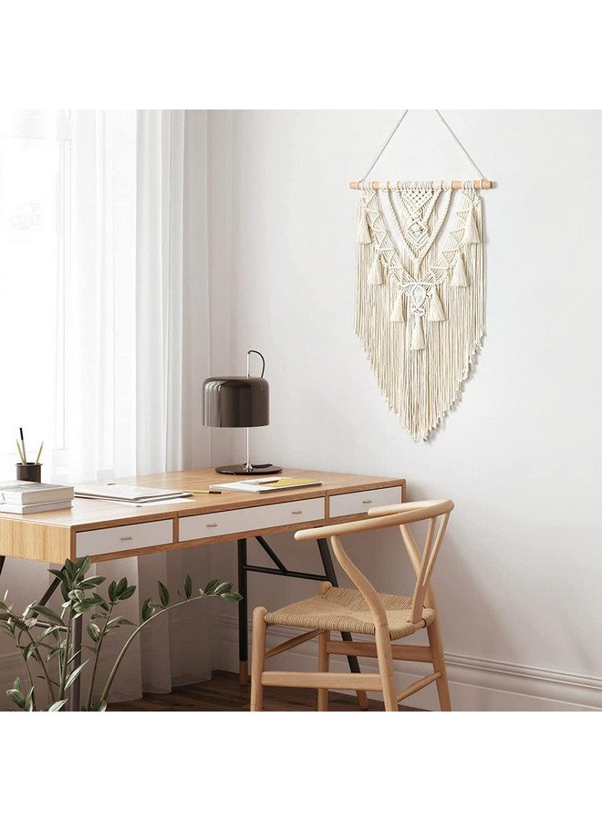 Kaahira Polycotton Macrame Boho Home Wall Hanging Decor Tapestries | Handmade Bohemian Decor Art For Bedroom, Living Room, Office | Unique Gifting Item (Off White), 70 Centimeters - Image 3