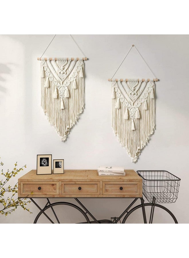 Kaahira Polycotton Macrame Boho Home Wall Hanging Decor Tapestries | Handmade Bohemian Decor Art For Bedroom, Living Room, Office | Unique Gifting Item (Off White), 70 Centimeters - Image 4