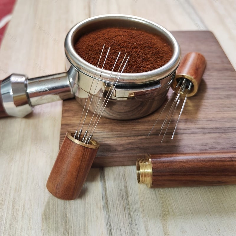 Rosewood Stainless Steel Espresso Coffee Powder Tamper Distributor WDT Stirrer - Image 1