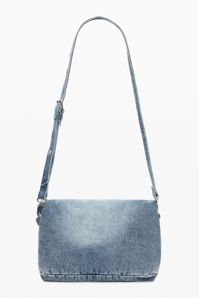 DESIGUAL Medium bag with flap in denim fabric - Image 4