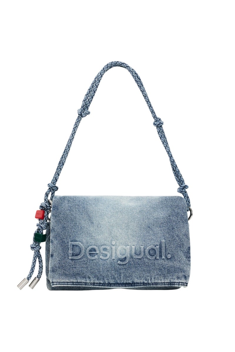 DESIGUAL Medium bag with flap in denim fabric - Image 1