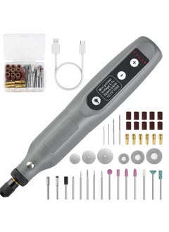 Y&D Rotary Tool Kit, Cordless 5-Speed Variable and USB Charging Cable Mini Power Tools, 3.7V with 45pcs Accessories for Cutting, Drilling, Sanding, Engraving, Polishing & DIY Crafts (Grey)  - Image 1