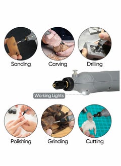 Y&D Rotary Tool Kit, Cordless 5-Speed Variable and USB Charging Cable Mini Power Tools, 3.7V with 45pcs Accessories for Cutting, Drilling, Sanding, Engraving, Polishing & DIY Crafts (Grey)  - Image 3