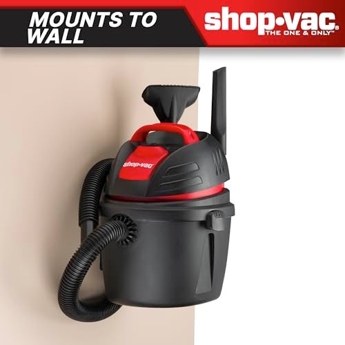 SHOPVAC Shop-Vac 9303511 2.5 Gallon Wet Dry Vacuum, 2.5 Peak HP, 1.25 Inch Diameter x 4 Foot Hose, 12 Ft Cord Length, Wall Mounted, Includes Filters, Ideal for Jobsite, Garage, Car & Workshop - Image 5