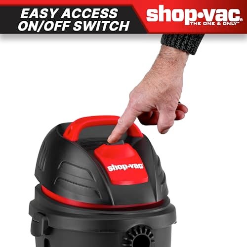 SHOPVAC Shop-Vac 9303511 2.5 Gallon Wet Dry Vacuum, 2.5 Peak HP, 1.25 Inch Diameter x 4 Foot Hose, 12 Ft Cord Length, Wall Mounted, Includes Filters, Ideal for Jobsite, Garage, Car & Workshop - Image 3