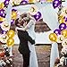 LUDEOU Purple Gold Balloon Garland Arch Kit Different Sizes Purple and Gold Balloons Purple Gold Birthday Decorations for Women 30th 40th 50th 60t 70th Birthday Purple Anniversary Graduation Party - Image 2