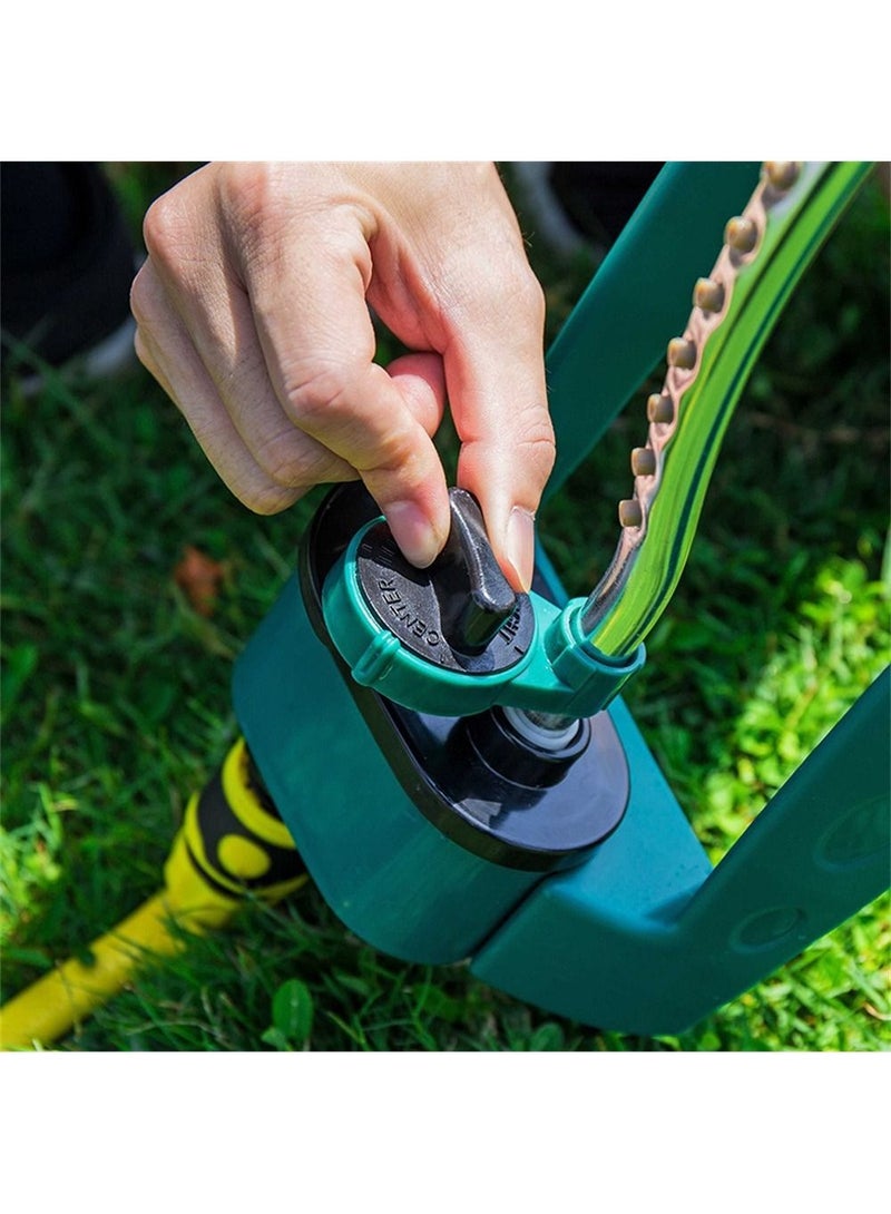 SYOSI Oscillating Sprinkler Indestructible Lawn Sprinkler 4 Modes Water Sprinkler with 15 Hole Nozzles Adjustable Range Control Covers up to 1024 Square Feet for Patio Yard Garden Lawn - Image 4