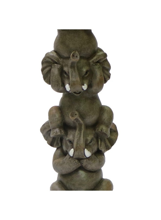 Nature's Mark See Hear Speak No Evil Elephants Totem Statue 9" Tall Jungle Safari Wildlife Acrobatic Elephants Figurine Decor Sculpture Pole Resin Home Decorative Accent (Gray) - Image 5