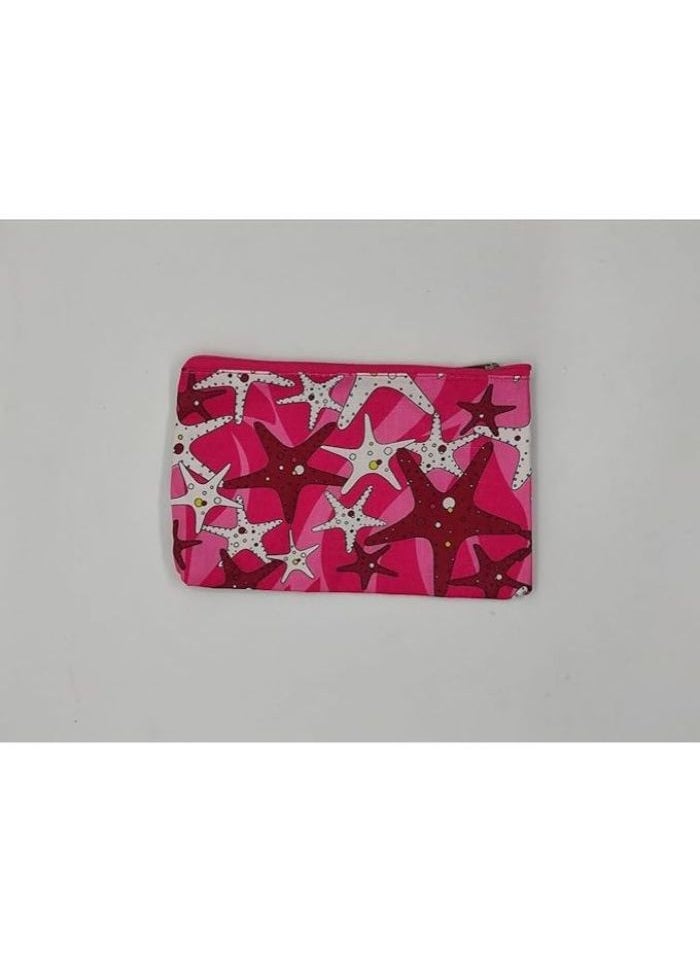 Generic - Portable Cosmetic Bags of 3 Different Sizes for Makeup and Toiletry for Travel or Daily Use, Pencil Case (Set of 3 Pieces) (Starfish Design (Pink)) - Image 1