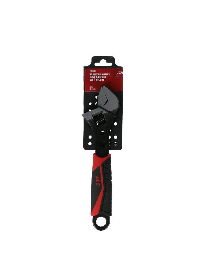 ACE Ergonomica Handle Adjustable Wrench Red and Black 10 Inch 2803344 - Image 2