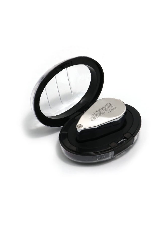 40X Full Metal Illuminated Jewelers Eye Loupe Magnifier with LED and UV Light, Folding Pocket Magnifying Glass, 2.5 cm Lens, for Gems, Jewellery, Coins, Stamps and Currency Inspection - Image 2