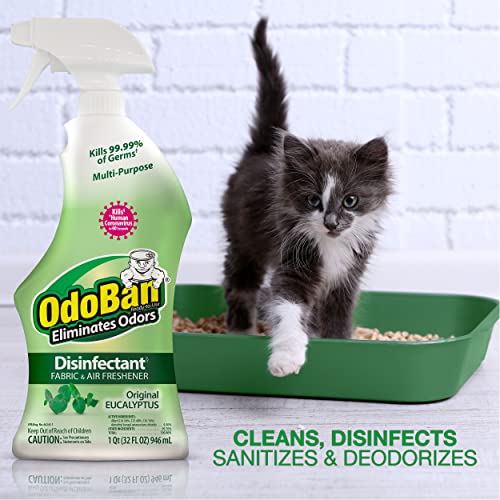 OdoBan Ready-to-Use Disinfectant and Odor Eliminator, 32 Ounce Spray Bottle, Original Eucalyptus Scent - Image 5