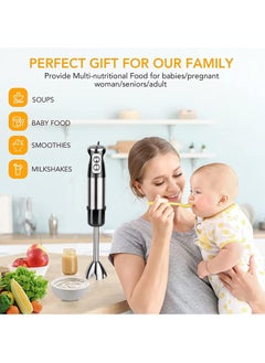 Hand Blender 6-in-1 Immersion Blender Handheld 800W Motor Electric Whisk 304 Stainless Steel Whisk,Frother, Chopper Bowl, Measuring Beaker 12 Speed Stick Blender for Kitchen, Baby Food - pzsku/Z2F18E4D917938FF31777Z/45/_/1726105914/b06323cf-8ddc-4f2e-a969-771dddd941e9