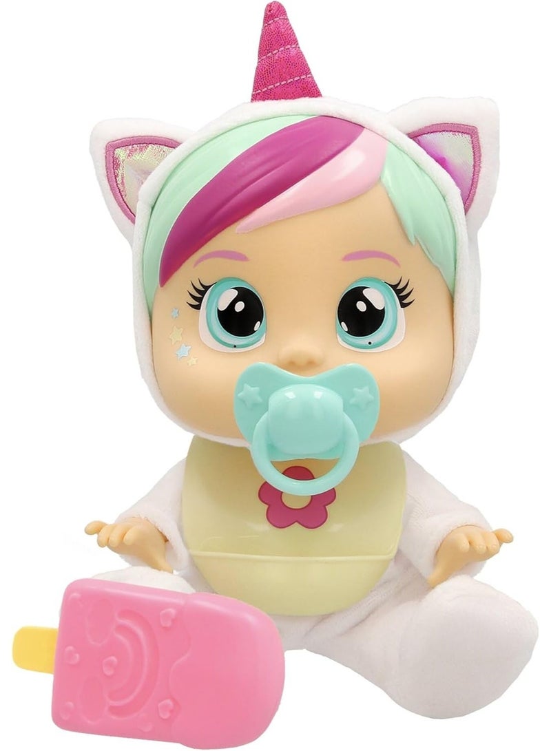 Cry Babies Loving Care Lena Interactive Doll – Cries Real Tears, Soft Unicorn Pyjamas with Colorful Hair, Includes Care Accessories, Nurturing Role Play Toy for Toddlers, Perfect Gift for Kids - Image 5
