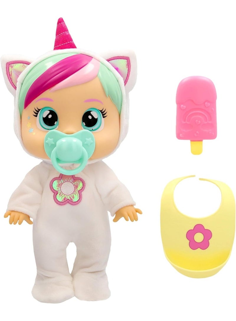 Cry Babies Loving Care Lena Interactive Doll – Cries Real Tears, Soft Unicorn Pyjamas with Colorful Hair, Includes Care Accessories, Nurturing Role Play Toy for Toddlers, Perfect Gift for Kids - Image 4