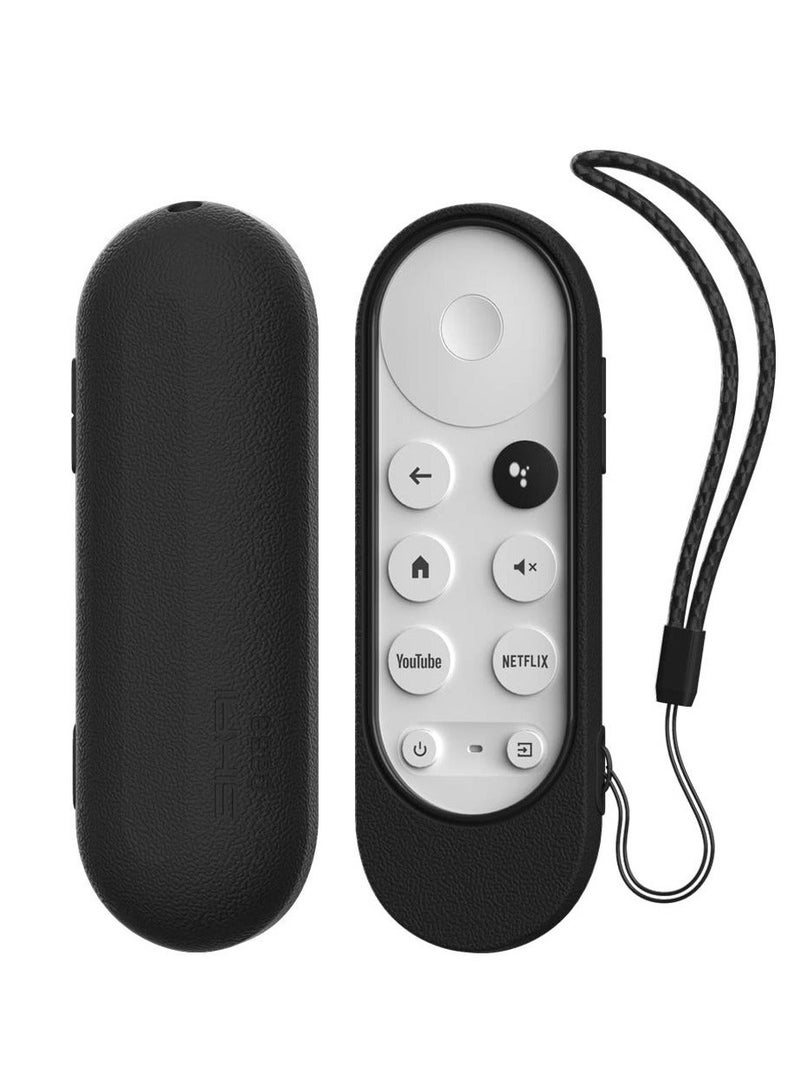 Y&D Silicone Case for Chromecast Compatible with Google TV HD 2022/(4K) 2021 Voice Remote, Shockproof Protective Cover Skin-Friendly Washable Anti-Lost Loop (Black)  - Image 1