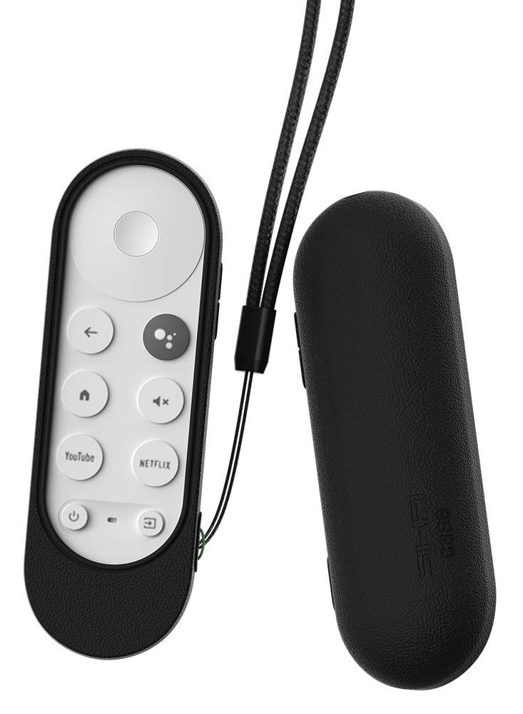 Y&D Silicone Case for Chromecast Compatible with Google TV HD 2022/(4K) 2021 Voice Remote, Shockproof Protective Cover Skin-Friendly Washable Anti-Lost Loop (Black)  - Image 4