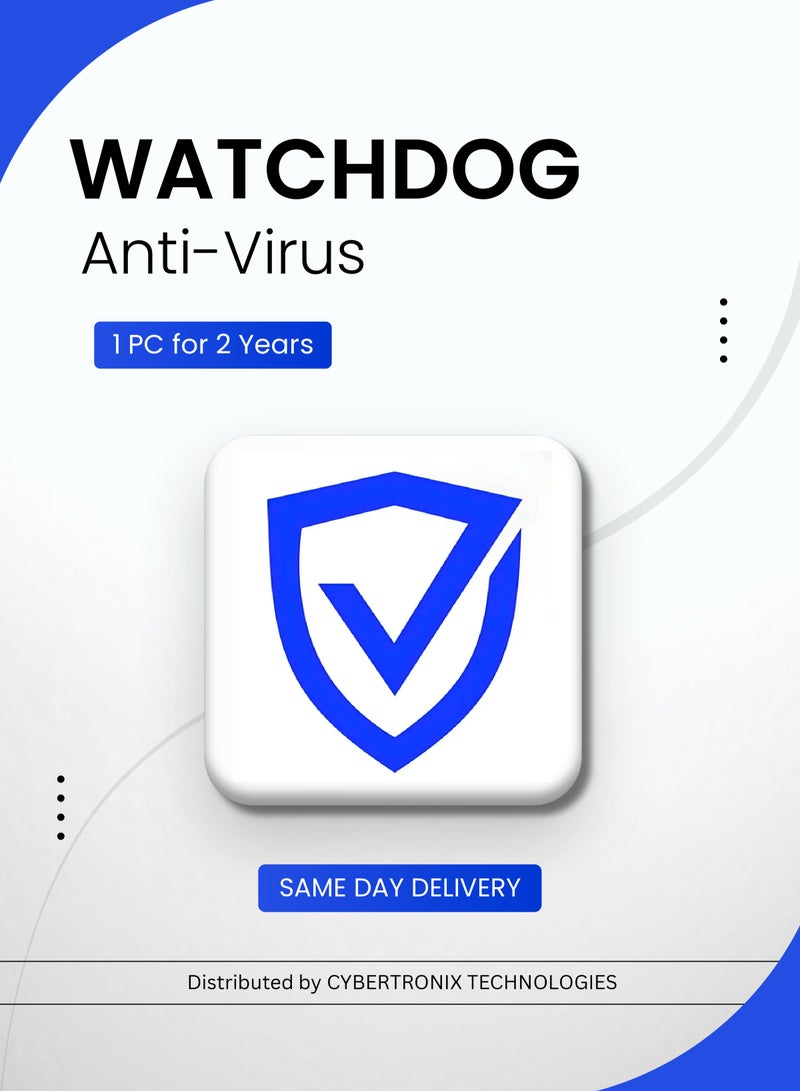 Watchdog Anti-Virus | 1 PC for 2 Years | Digital License | SAME DAY DELIVERY