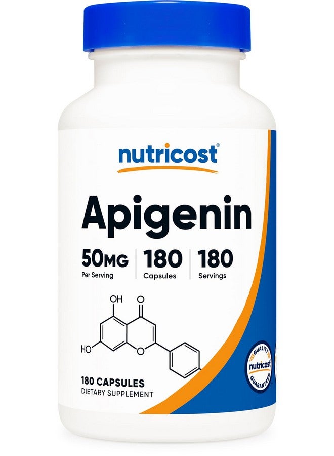 Nutricost Apigenin 50mg, 180 Capsules - Non-GMO, Gluten Free, Vegan - Image 1
