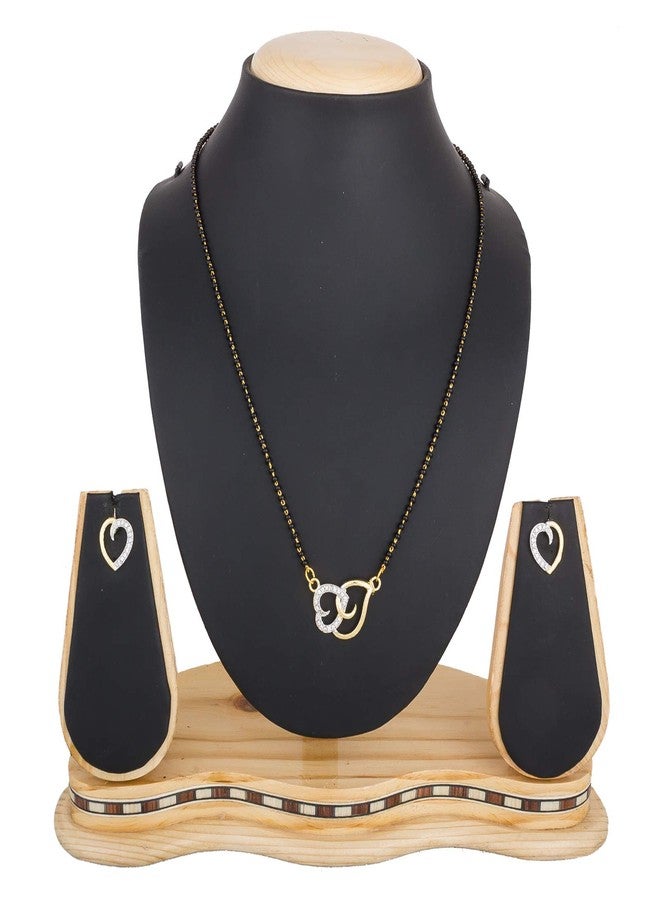 Aadita Daily Mangalsutra Gold Plated and American Diamond Mangalsutra for Women (Golden) (DT1999MS) - Image 4