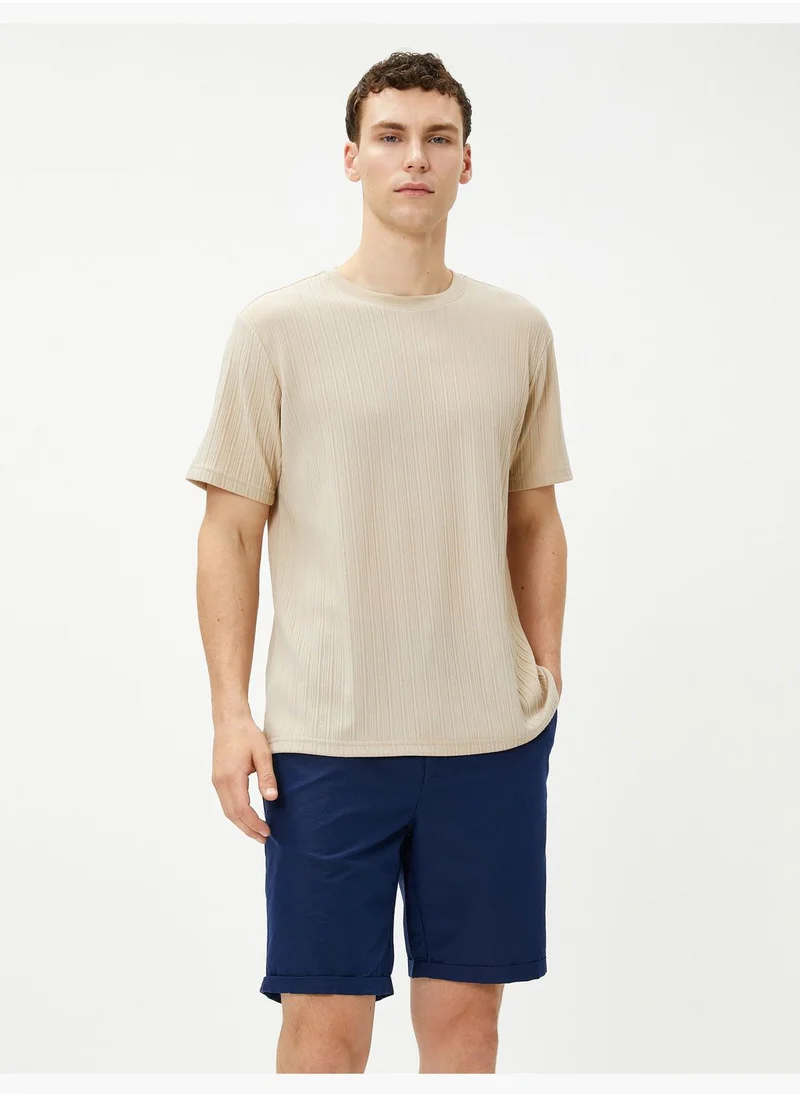 KOTON Basic Chino Shorts Folded Detailed Buttoned